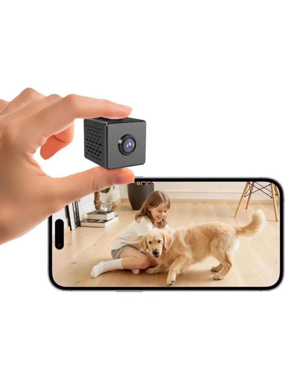 Upgraded 4K Mini Hidden WiFi Spy Camera - Indoor Security Cam with Night Vision